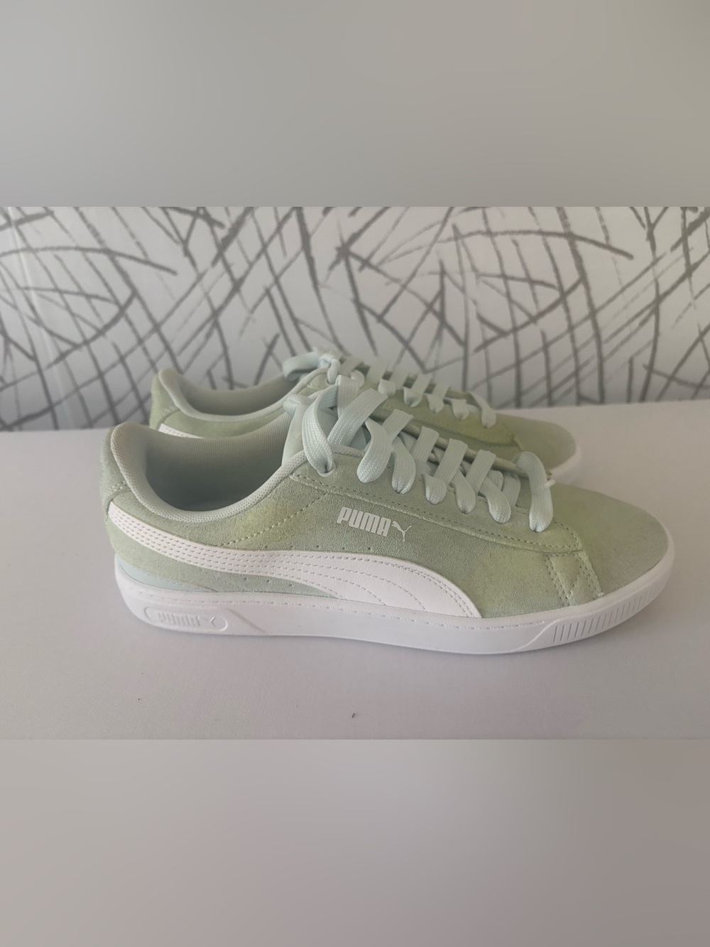 Puma Women's Suede Classic Sneaker - Mint Green/White